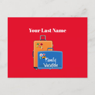Family Vacation Template, Customisable, Postcard