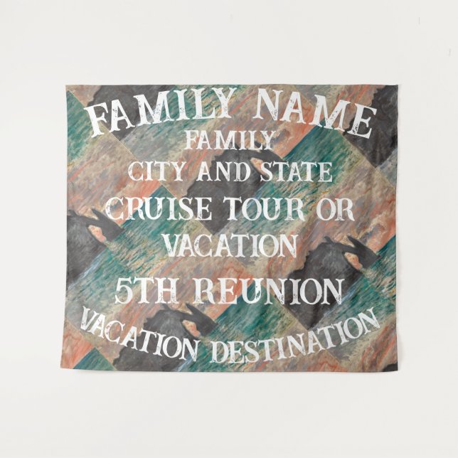 Family Vacation Tour Cruise Ship Group Reunion  Tapestry (Front (Horizontal))