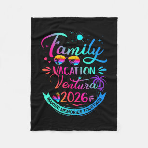 Family Vacation Ventura 2026 Palm Tree Gift Fleece Blanket