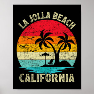 Family Vacation Vintage Retro California La Jolla Poster
