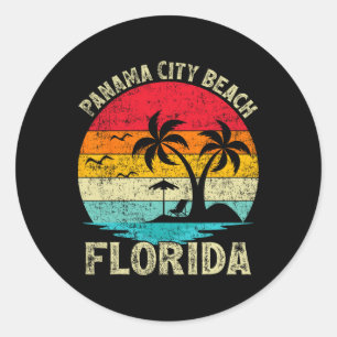 Family Vacation Vintage Retro Florida Panama City Classic Round Sticker