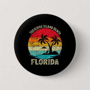 Family Vacation Vintage Retro Florida Treasure Isl 6 Cm Round Badge