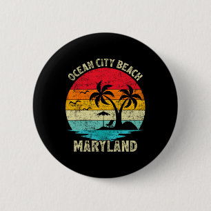 Family Vacation Vintage Retro Maryland Ocean City 6 Cm Round Badge