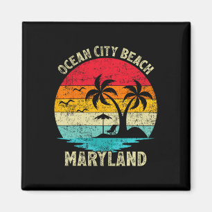 Family Vacation Vintage Retro Maryland Ocean City Magnet