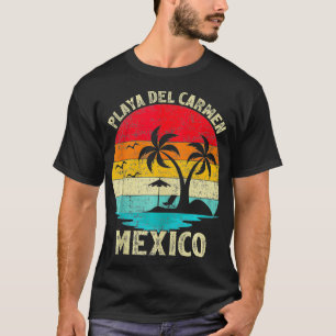 Family Vacation Vintage Retro Mexico Playa Del men T-Shirt