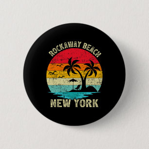 Family Vacation Vintage Retro New York Rockaway Be 6 Cm Round Badge