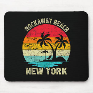 Family Vacation Vintage Retro New York Rockaway Be Mouse Pad