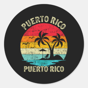Family Vacation Vintage Retro Puerto Rico San Juan Classic Round Sticker