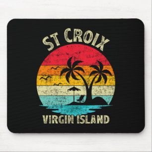 Family Vacation Vintage Retro Virgin Island St. Cr Mouse Pad