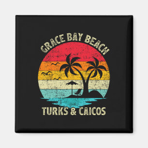 Family Vacation Vintage Turks And Caicos Grace Bay Magnet