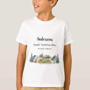 Family vacation woodland forest animals deer boy T-Shirt