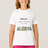Family vacation woodland forest animals deer girl