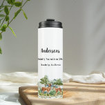 Family vacation woodland forest animals deer thermal tumbler<br><div class="desc">A forest,  woodland landscape with deer,  fox and a rabbit.  Personalise and add a name,  event,  and place.</div>