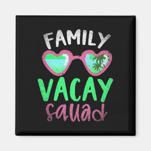 Family vacay squad tropic summer palm trees family magnet