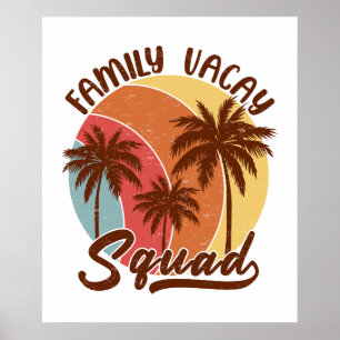 Family Vacay Squad Vintage Summer Family Vacation Poster