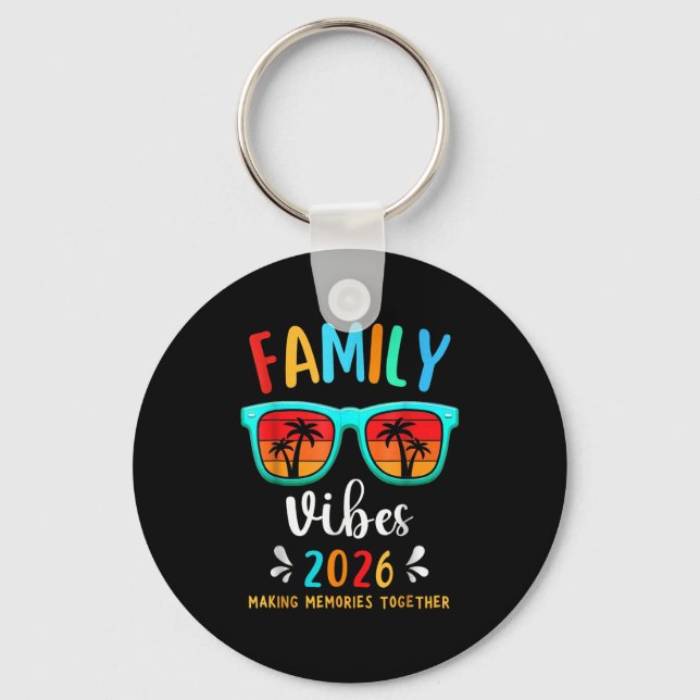 Family Vibes 2026 Family Reunion Vacation Making M Key Ring (Front)