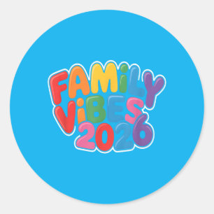 Family Vibes 2026 Reunion Squad Cruise Pop Camp Classic Round Sticker
