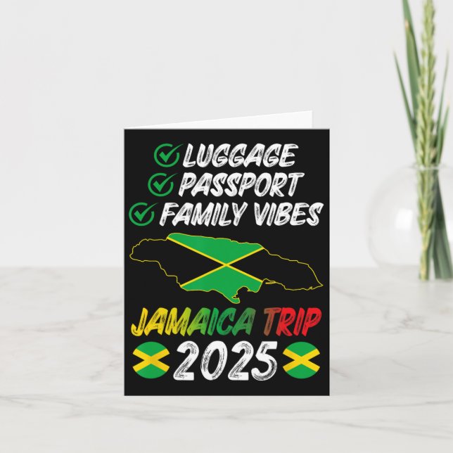 Family Vibes Jamaica Family Trip 2025 Jamaica Vaca Card (Front)
