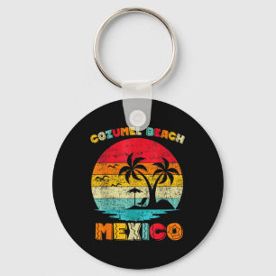Family Vintage Retro Mexico Cozumel Beach Presents Key Ring