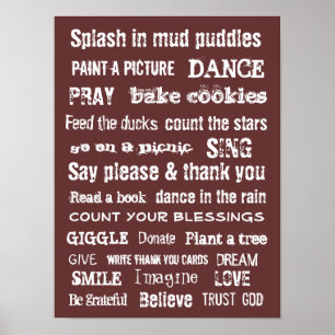 Family wall hanging Important things to remember Poster