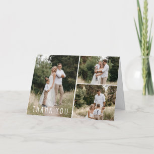 Family Wedding Photo Collage Thank You Card