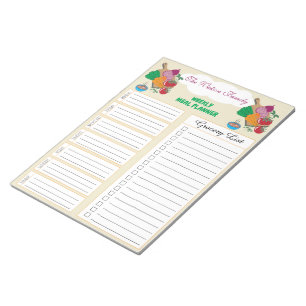 Family Weekly Meal Planner Grocery List Notepad