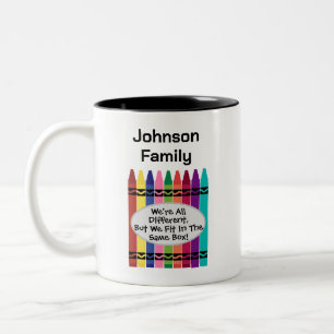 Family We're All Different Fun But We Fit in Box Two-Tone Coffee Mug