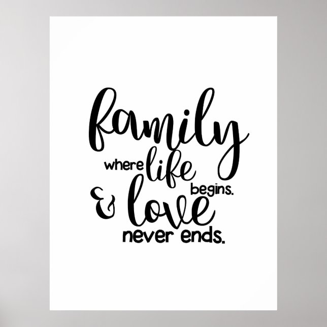 Family Where Life Begins and Love Never Ends Poster (Front)