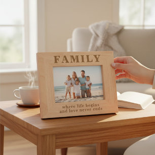 Family Where Life Begins Quote Etched Frames