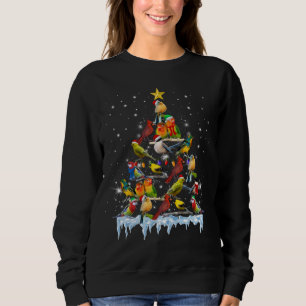 family winter santa christmas bird tree sweatshirt
