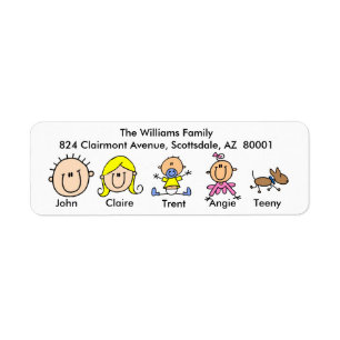Family With Dog Address Labels
