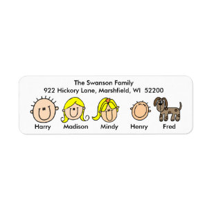 Family With Dog Address Labels