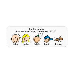 Family With Dog Address Labels