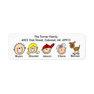 Family With Dog Address Labels