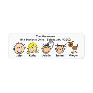 Family With Dog Address Labels