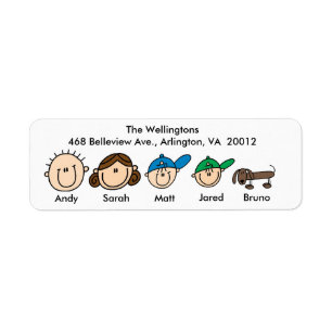 Family With Dog Address Labels