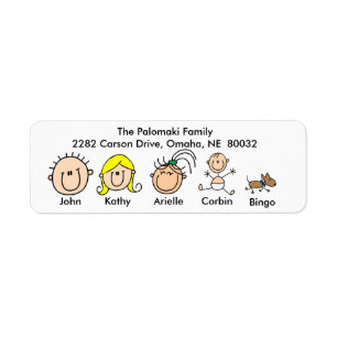 Family With Dog Address Labels