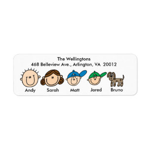 Family With Dog Address Labels