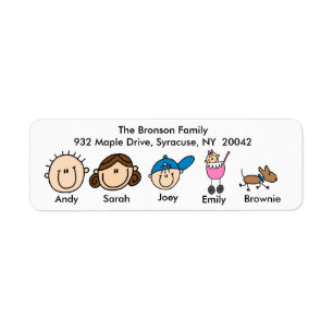 Family With Dog Address Labels