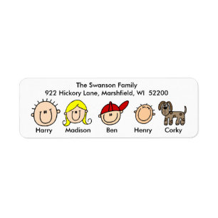 Family With Dog Address Labels