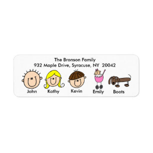 Family With Dog Address Labels