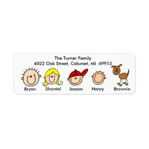 Family With Dog Address Labels