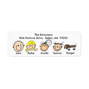 Family With Dog Address Labels