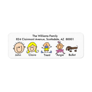 Family With Dog Address Labels