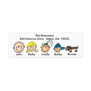 Family With Dog Address Labels