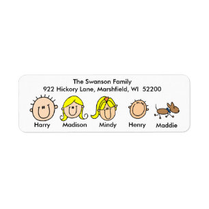 Family With Dog Address Labels