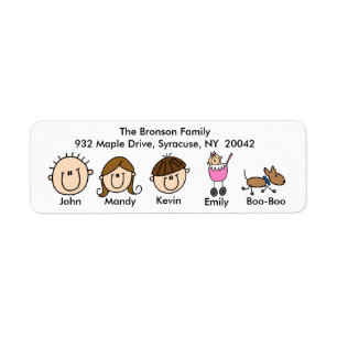 Family With Dog Address Labels