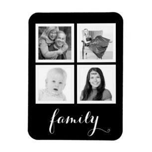 Family with Four Photos Magnet