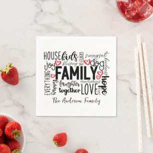 Family Word Art Napkin