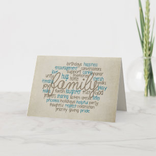 Family Word Cloud For Birthday Card